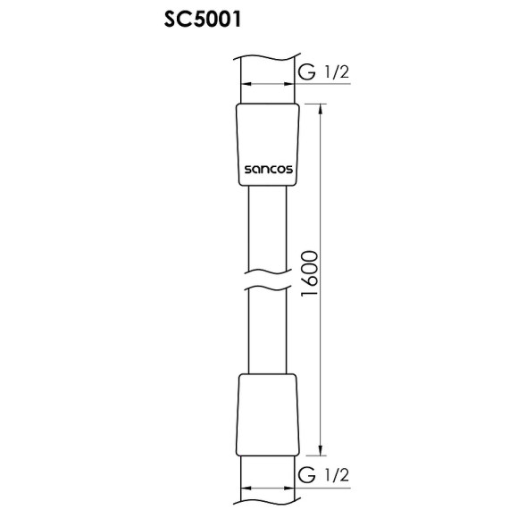 Душевой шланг Sancos SC5001MB Черный матовый