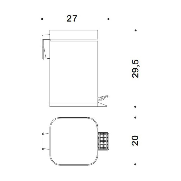 Ведро для мусора Colombo Design Black&White B9211.CR Хром Ведро для мусора Colombo Design Black&White B9211.CR Хром