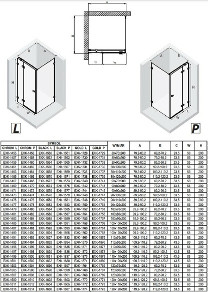 Душевой уголок New Trendy Avexa Black 100x110 L EXK-1592 профиль Черный стекло прозрачное Душевой уголок New Trendy Avexa Black 100x110 L EXK-1592 профиль Черный стекло прозрачное