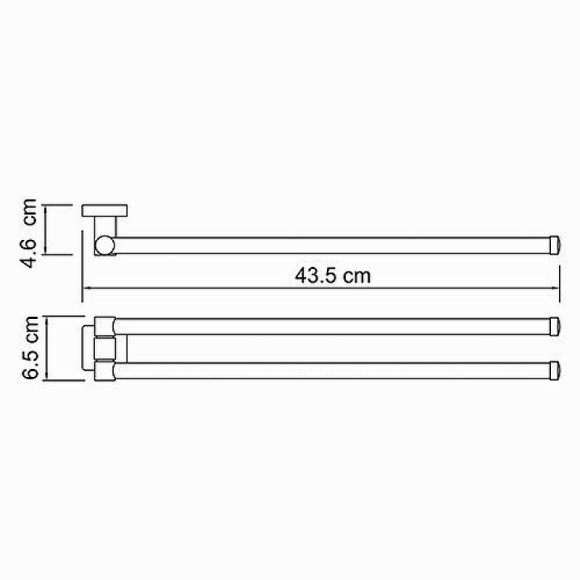 Полотенцедержатель WasserKRAFT Lippe K-6531 поворотный Хром