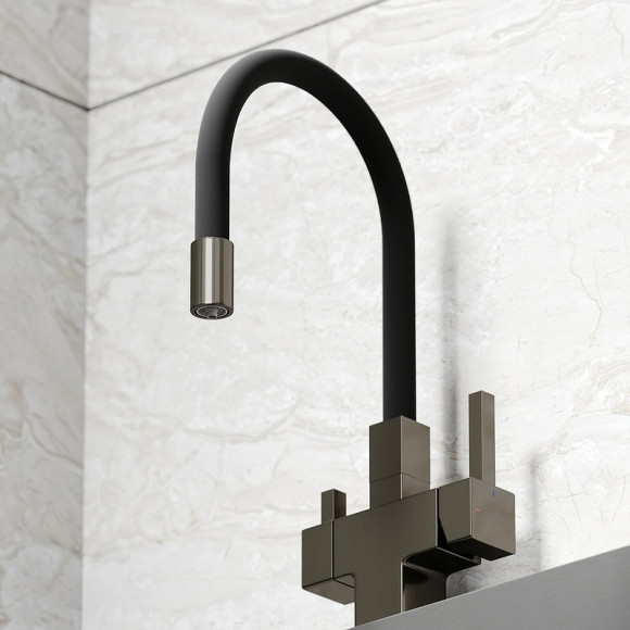 Смеситель для кухни Sancos Arno SC4005GG Вороненая сталь Черный