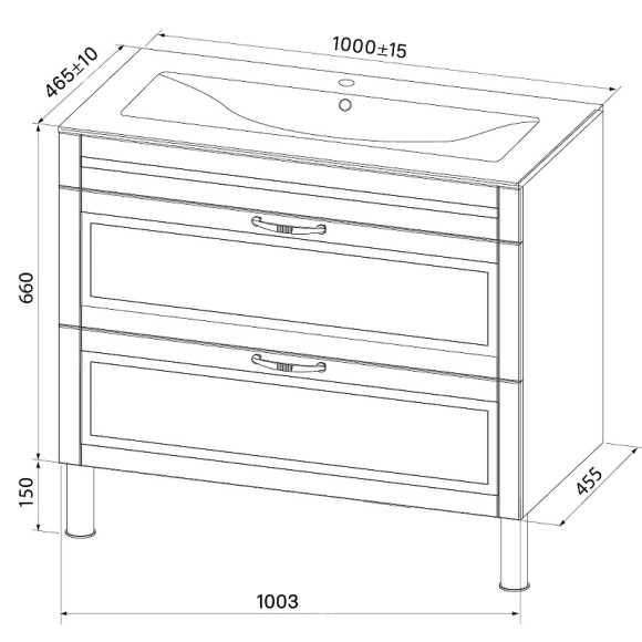 Тумба с раковиной Iddis Oxford 100 OXF10L1i95K Светло-серая
