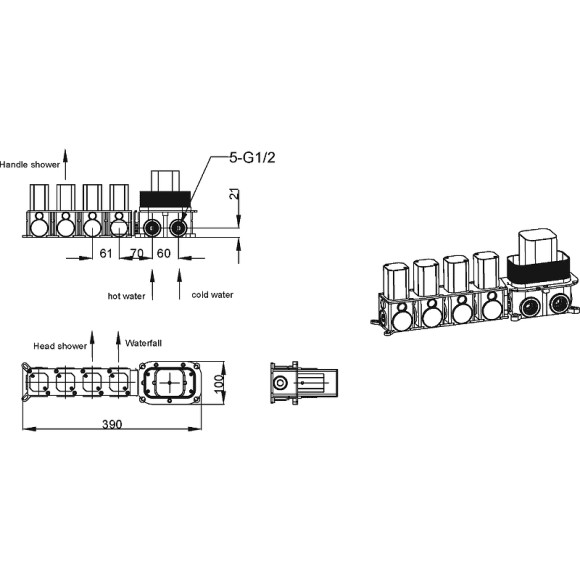 Душевая система Boheme Zodiac 132-MW Белая матовая