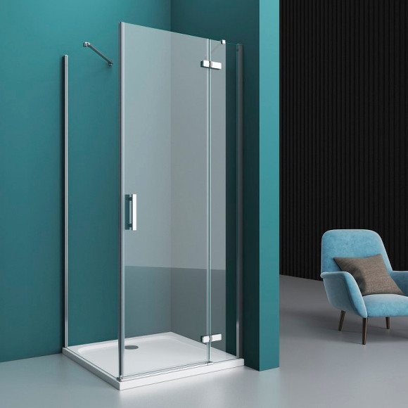 Душевой уголок BelBagno Kraft 100х80 KRAFT-AH-12-100/80-C-Cr-R профиль Хром стекло прозрачное Душевой уголок BelBagno Kraft 100х80 KRAFT-AH-12-100/80-C-Cr-R профиль Хром стекло прозрачное