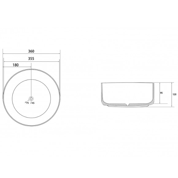 Раковина-чаша Abber Bequem 36 AC2108MMG Золото матовое