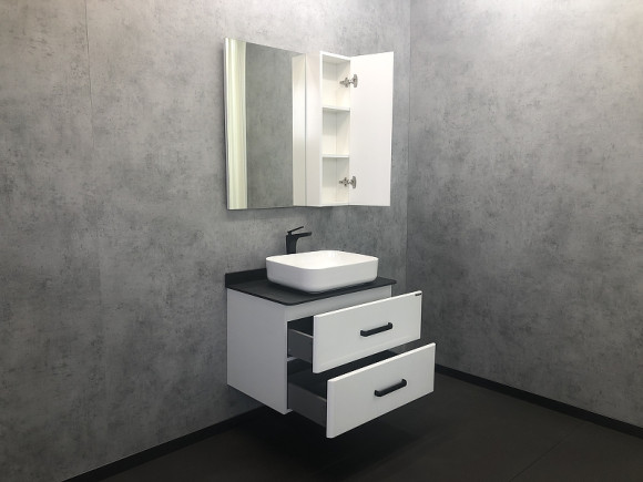 Тумба с раковиной Comforty Амстердам 75 00-00004668 подвесная Белая глянцевая Тумба с раковиной Comforty Амстердам 75 00-00004668 подвесная Белая глянцевая