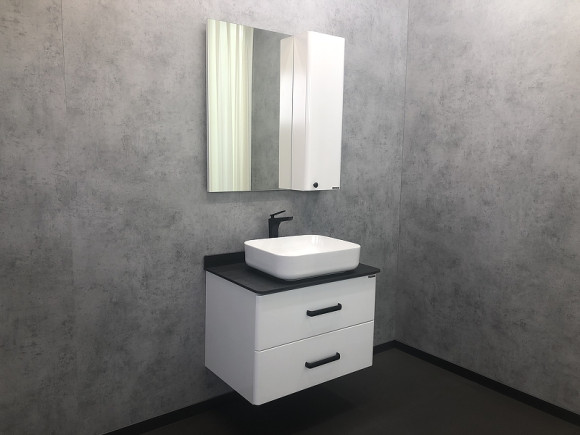 Тумба с раковиной Comforty Амстердам 75 00-00004668 подвесная Белая глянцевая Тумба с раковиной Comforty Амстердам 75 00-00004668 подвесная Белая глянцевая