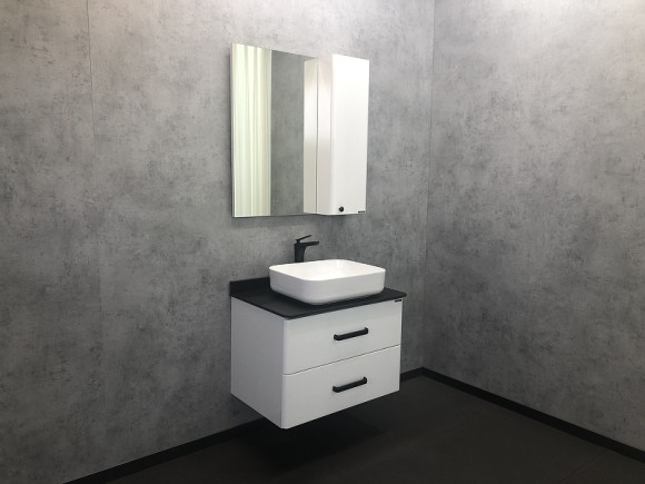 Тумба с раковиной Comforty Амстердам 75 00-00004668 подвесная Белая глянцевая Тумба с раковиной Comforty Амстердам 75 00-00004668 подвесная Белая глянцевая