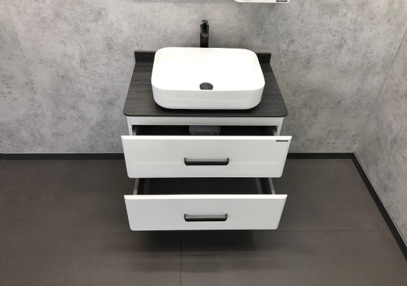 Тумба с раковиной Comforty Амстердам 75 00-00004668 подвесная Белая глянцевая Тумба с раковиной Comforty Амстердам 75 00-00004668 подвесная Белая глянцевая