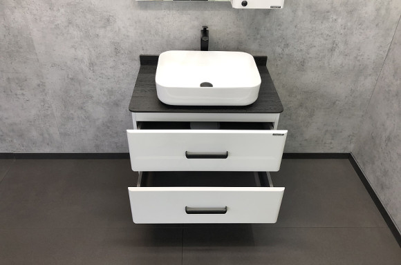 Тумба с раковиной Comforty Амстердам 75 00-00004668 подвесная Белая глянцевая Тумба с раковиной Comforty Амстердам 75 00-00004668 подвесная Белая глянцевая