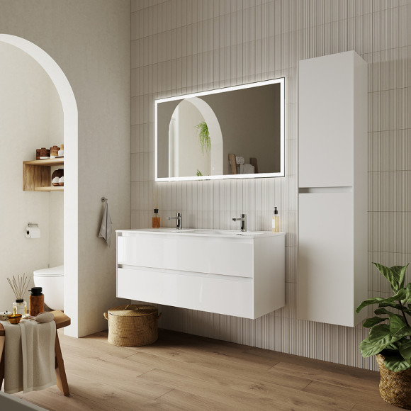 Тумба под раковину Sancos Cento 120 CN120-2W подвесная Белый глянец Тумба под раковину Sancos Cento 120 CN120-2W подвесная Белый глянец