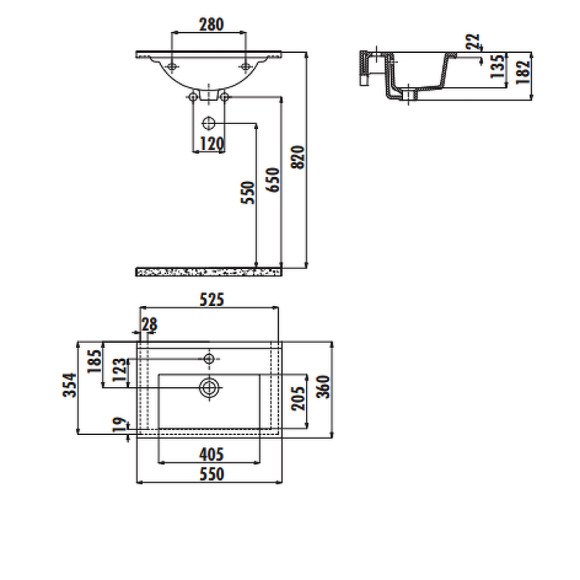 Раковина Creavit Su 55 SU055-00CB00E-0000 Белая