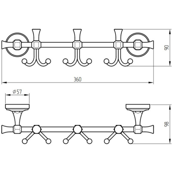 Вешалка для полотенец Migliore Fortuna 27715 Хром