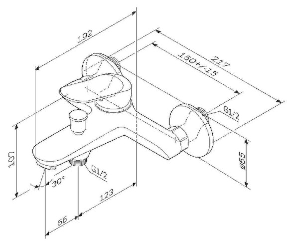 Смеситель для ванны AM.PM Sunny F85C10000 Хром Смеситель для ванны AM.PM Sunny F85C10000 Хром