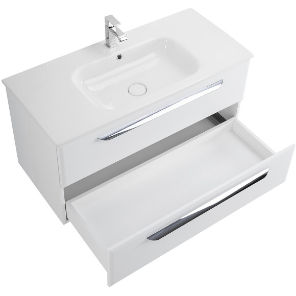 Тумба под раковину Cezares Eco-Cer 80 ECO-CER-800-2C-SO-BL подвесная Bianco Lucido без ручек