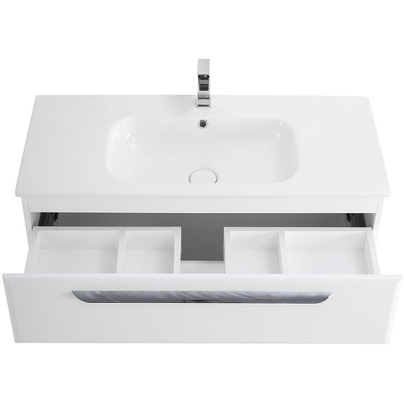 Тумба под раковину Cezares Eco-Cer 80 ECO-CER-800-2C-SO-BL подвесная Bianco Lucido без ручек