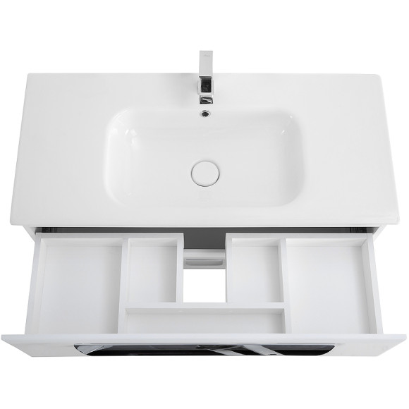 Тумба под раковину Cezares Eco-Cer 80 ECO-CER-800-2C-SO-BL подвесная Bianco Lucido без ручек
