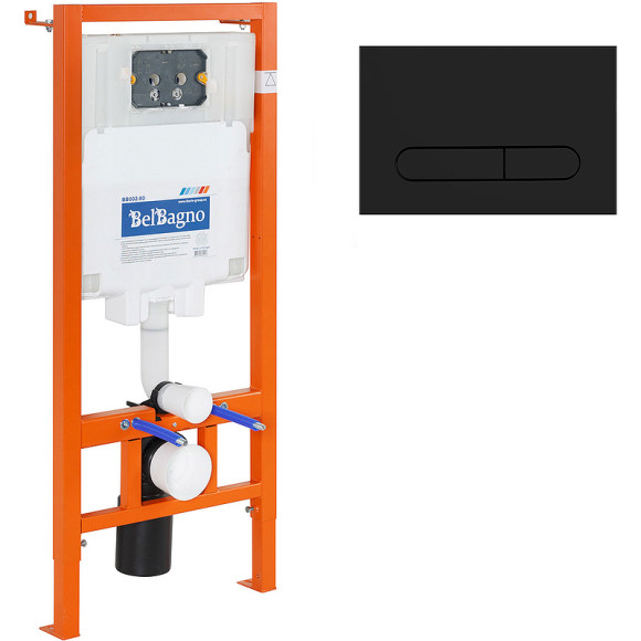 Комплект унитаза с инсталляцией BelBagno Ardente-C BB3202CHR-MB/BB3202SC-MB/BB002-80/BB007-PR-NERO.M с сиденьем Микролифт и Черной матовой клавишей смыва Комплект унитаза с инсталляцией BelBagno Ardente-C BB3202CHR-MB/BB3202SC-MB/BB002-80/BB007-PR-NERO.M с сиденьем Микролифт и Черной матовой клавишей смыва