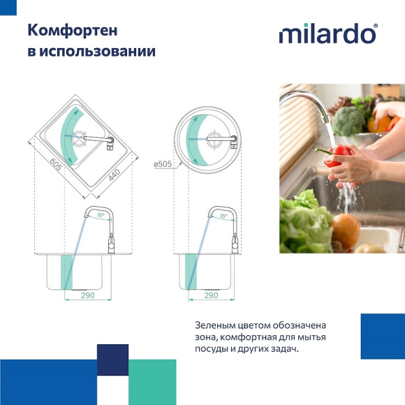 Смеситель для кухни Milardo Meal M01BLL0M05 Черный матовый