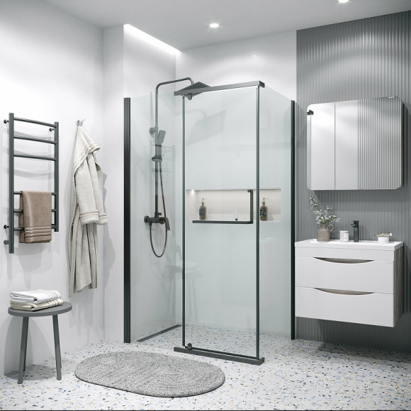 Душевой уголок Grossman Pragma 110х90 120.K33.03.1190.21.00 профиль Черный матовый стекло прозрачное Душевой уголок Grossman Pragma 110х90 120.K33.03.1190.21.00 профиль Черный матовый стекло прозрачное