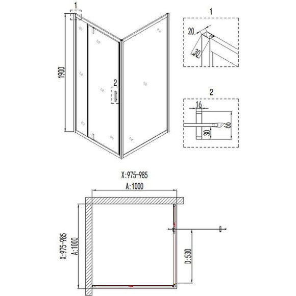 Душевой уголок Niagara Nova NG-6802-08 BLACK 100х100 профиль Черный стекло прозрачное Душевой уголок Niagara Nova NG-6802-08 BLACK 100х100 профиль Черный стекло прозрачное