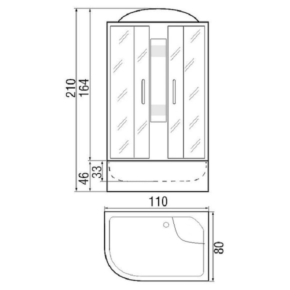 Душевая кабина River Dunay 110x80 MT R 10000001456 с поддоном Душевая кабина River Dunay 110x80 MT R 10000001456 с поддоном