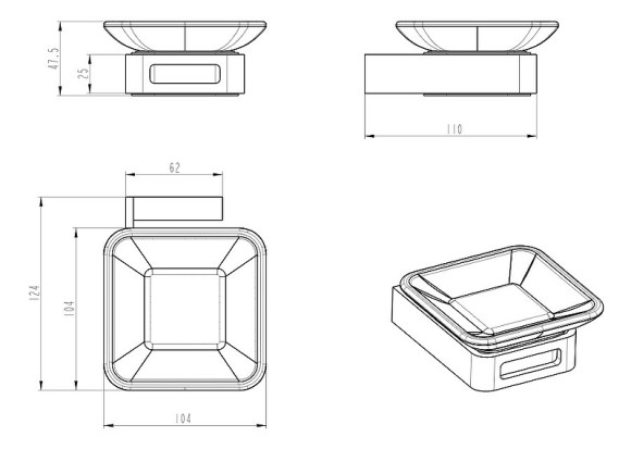 Мыльница Boheme Q 10943-SGM Оружейная сталь глянцевая Мыльница Boheme Q 10943-SGM Оружейная сталь глянцевая