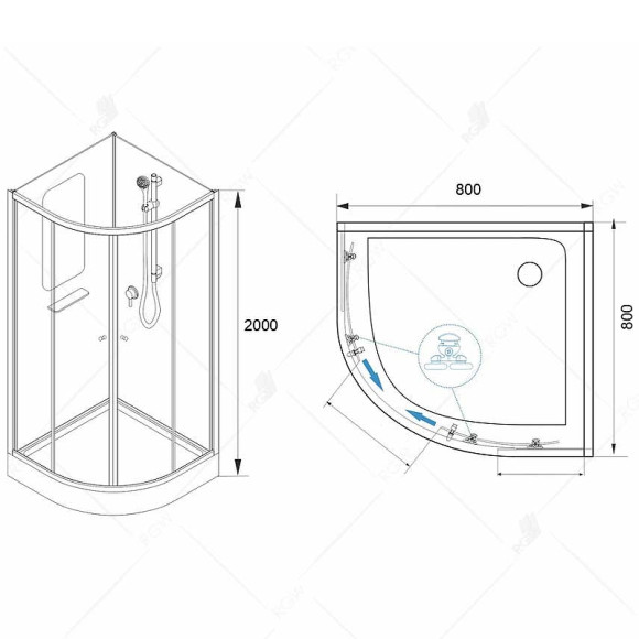 Душевая кабина RGW Andaman AN-208 80х80 381320888-12 без гидромассажа