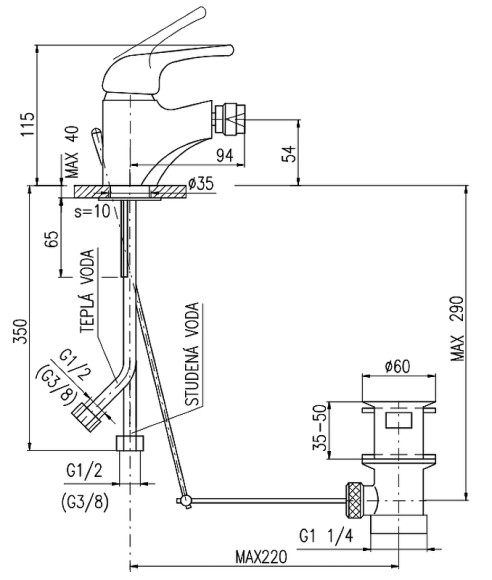 Смеситель для биде Rav Slezak Sazava SA045.5 Хром Смеситель для биде Rav Slezak Sazava SA045.5 Хром