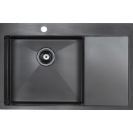 Кухонная мойка Paulmark Velten 78F L PM807851-GML Вороненая сталь Кухонная мойка Paulmark Velten 78F L PM807851-GML Вороненая сталь