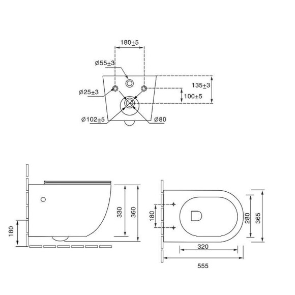 Унитаз биде SantiLine SL-5002MB-BD подвесной Черный матовый с сиденьем Микролифт