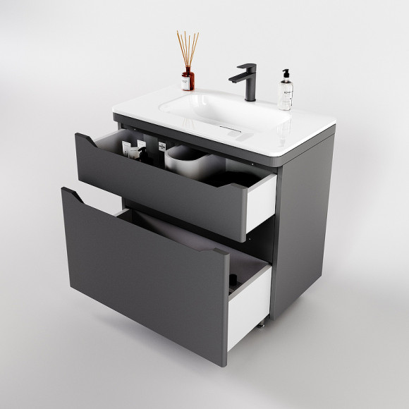 Тумба под раковину Style Line Марелла 80 Люкс Plus СС-00002403 Серый матовый антискрейтч Тумба под раковину Style Line Марелла 80 Люкс Plus СС-00002403 Серый матовый антискрейтч