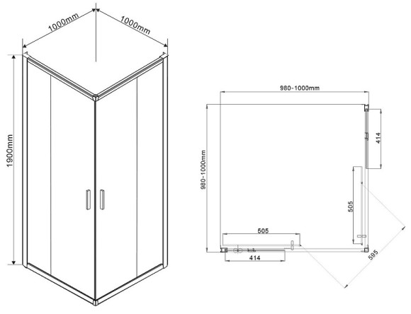 Душевой уголок Vincea Garda VSS-1G100CL 100x100 профиль Хром стекло прозрачное