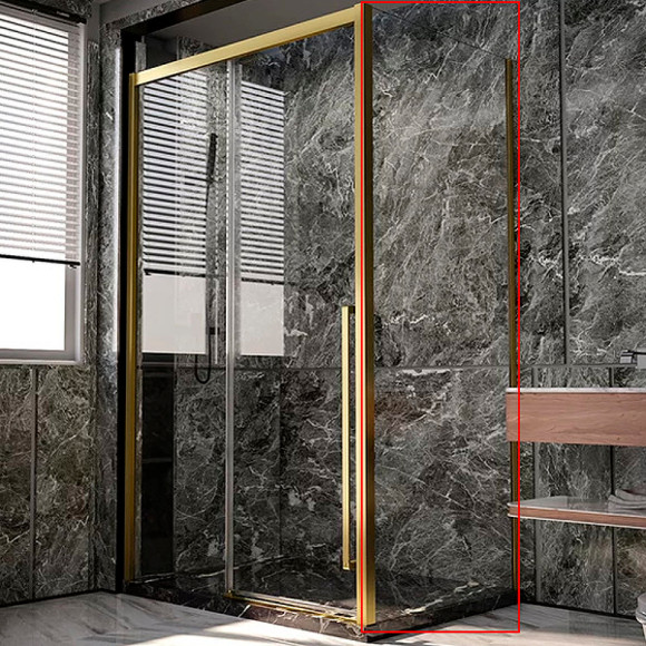 Душевая стенка Veconi Premium Trento SP-30G 90 SP30-G-90-01-C4 профиль Брашированное золото стекло прозрачное