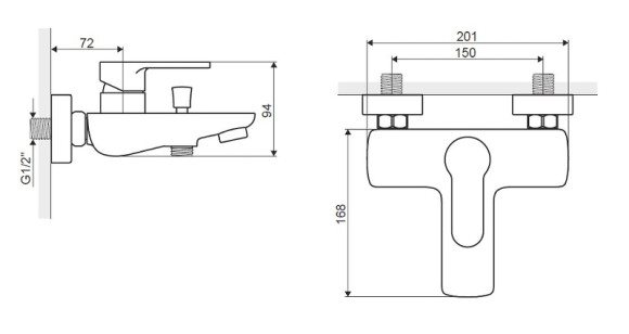 Смеситель для ванны Excellent Oxalia AREX.9005CR Хром