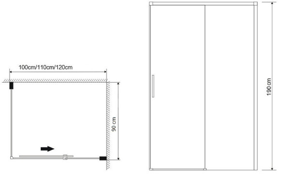 Душевая стенка Grossman Fly 90 GR-P90Fl1 профиль Хром стекло прозрачное Душевая стенка Grossman Fly 90 GR-P90Fl1 профиль Хром стекло прозрачное