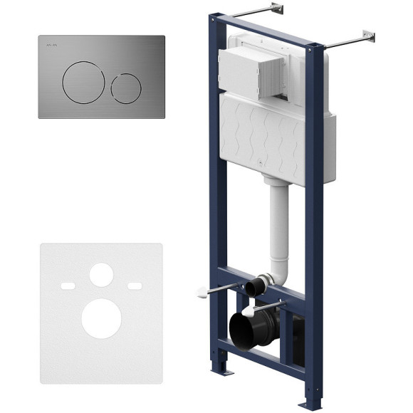 Инсталляция AM.PM Pro I012704.9031 для подвесного унитаза с клавишей смыва Никель матовый Инсталляция AM.PM Pro I012704.9031 для подвесного унитаза с клавишей смыва Никель матовый