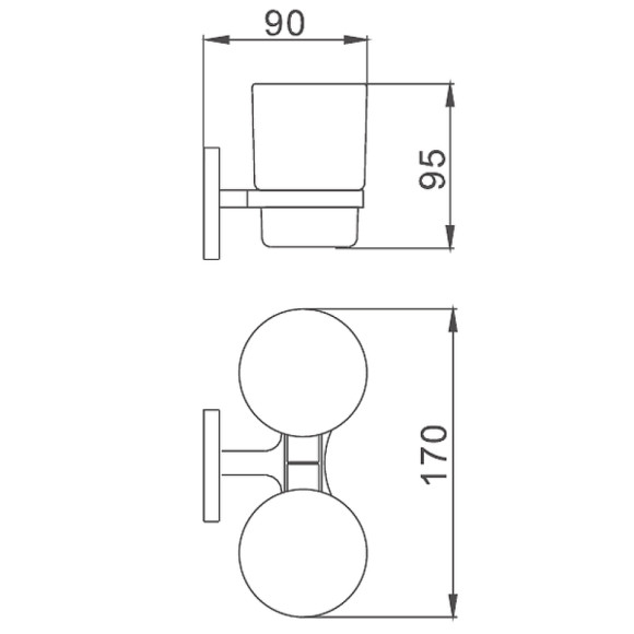 Стакан для зубных щеток Haiba HB8608 двойной Хром