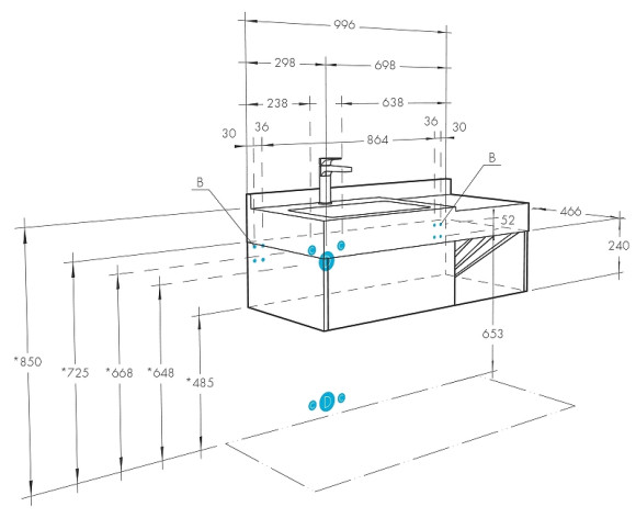Тумба под раковину Aquaton Сакура 100 1A234901SKW80 подвесная Ольха наварра Белый глянец