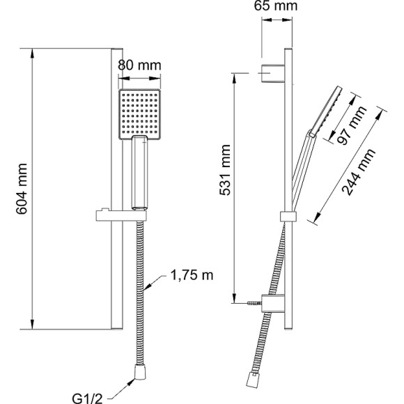 Душевой гарнитур Swedbe Calypso 5085 Хром