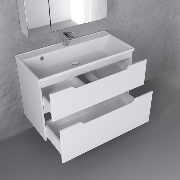 Тумба под раковину Raval Wector 90 Wct.01.90/P/W/MD подвесная Белая