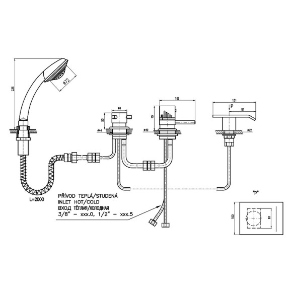 Смеситель на борт ванны Rav Slezak Dunaj Termostat DT273.5P с термостатом Хром Смеситель на борт ванны Rav Slezak Dunaj Termostat DT273.5P с термостатом Хром