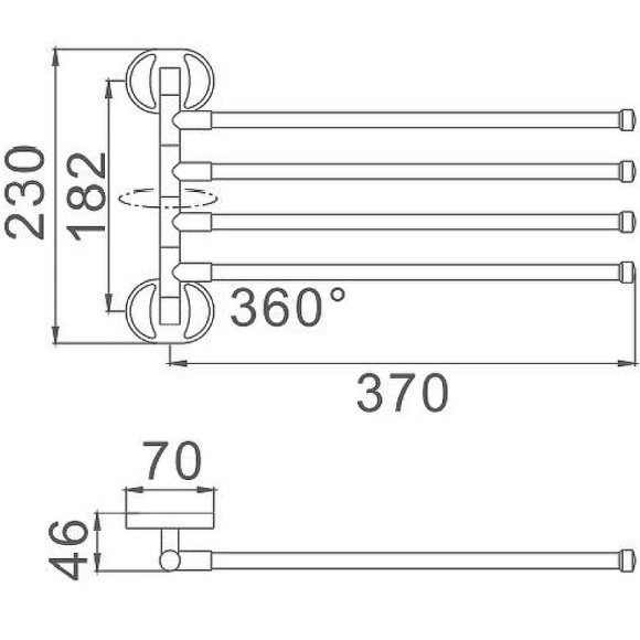 Полотенцедержатель Haiba HB1914 поворотный Хром Полотенцедержатель Haiba HB1914 поворотный Хром