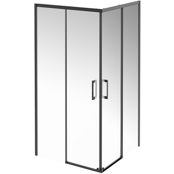 Душевой уголок Kerama Marazzi Vetro 100x100 VE.100.SSD.BLK.M профиль Черный матовый стекло прозрачное