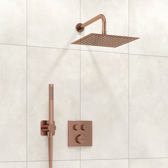 Душевая система WasserKRAFT Asphe A7748.338.329.290.292.291 Thermo с термостатом Розовое золото