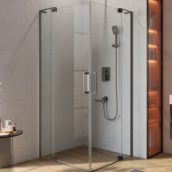 Душевой уголок Cezares Slider 110x110 SLIDER-A-2-100/110-C-GM профиль Оружейная сталь стекло прозрачное