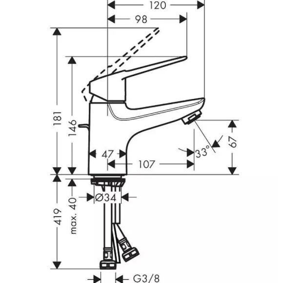 Смеситель для раковины Hansgrohe Novus Loop 71080000 Хром