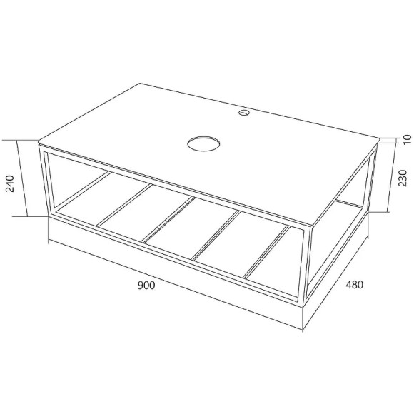 Столешница под раковину 1MarKa Loft 90 Ц0000021562 Черная