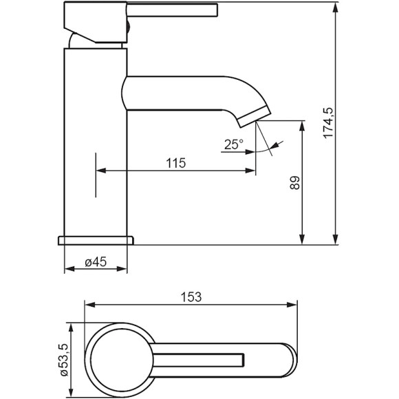 Смеситель для раковины Damixa Scandinavian Pure 360210000 Хром