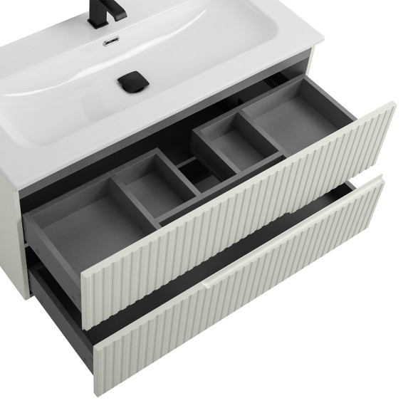 Тумба под раковину Cezares Duet-N 100 DUET-N-1000-2C-SO-AS-P подвесная Альпака брашированная